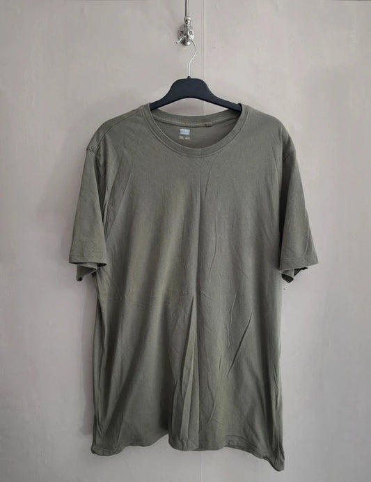 F&F Men's Khaki Green Short-Sleeved Cotton T-Shirt Size XL