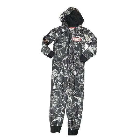 Tu Marvel Boys Black & White Onesie Hooded Zip Up Age 7–8 Years