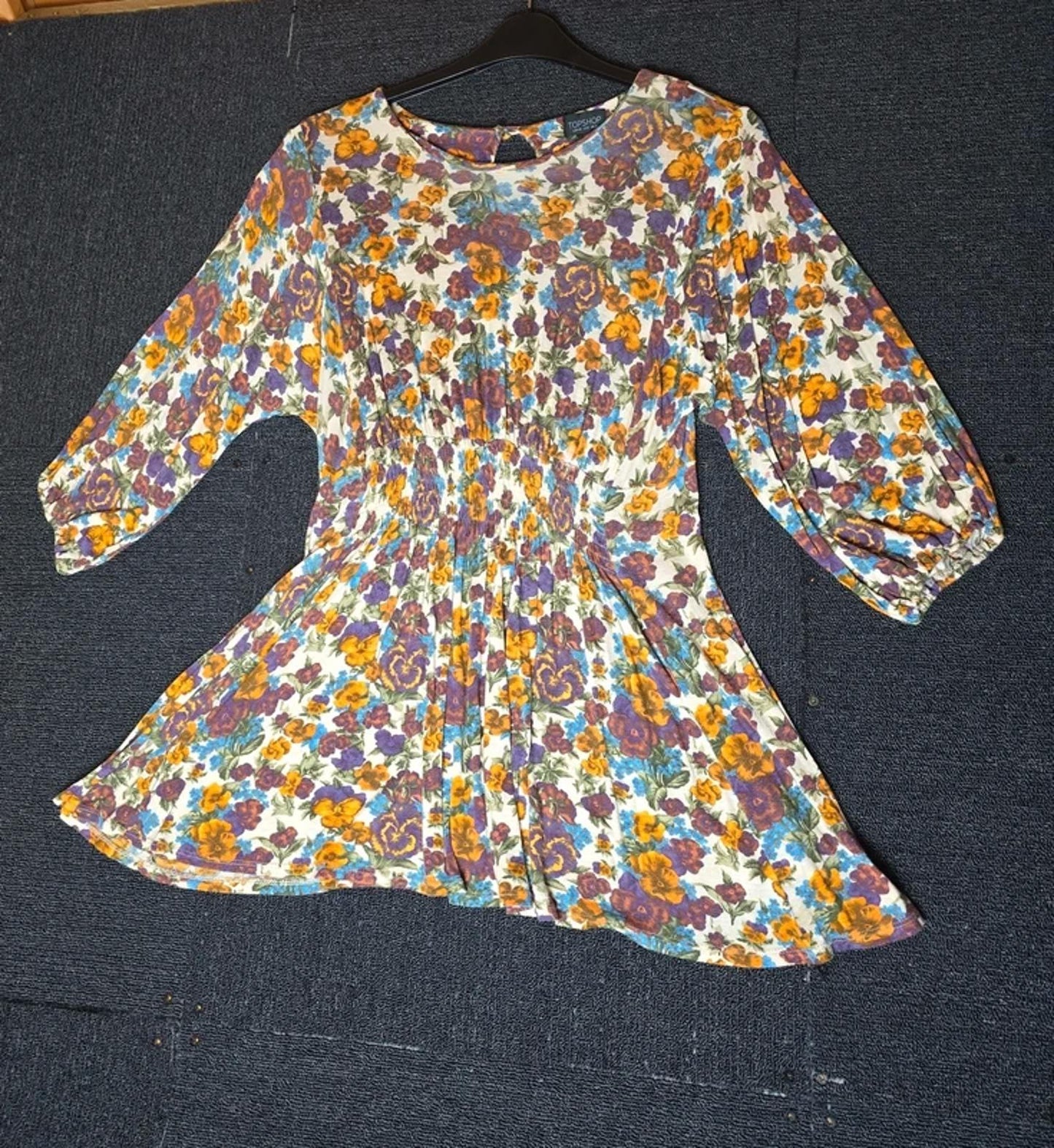 Topshop Top Multicoloured Size 12 Floral Causal