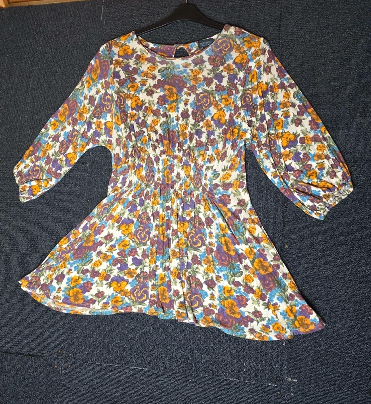 Topshop Top Multicoloured Size 12 Floral Causal