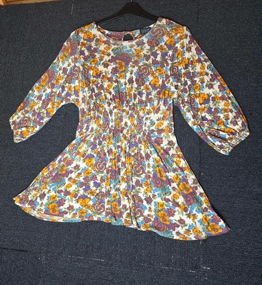 Topshop Top Multicoloured Size 12 Floral Causal