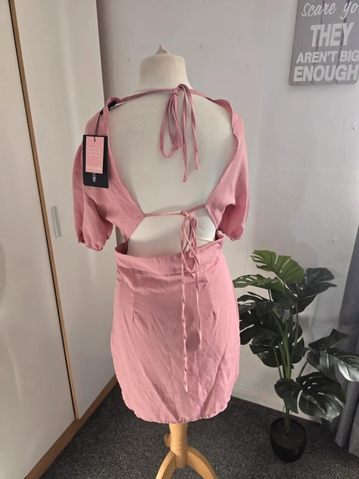 PrettyLittleThing NWT Dusky Pink Cut Out Mini Dress Size 10