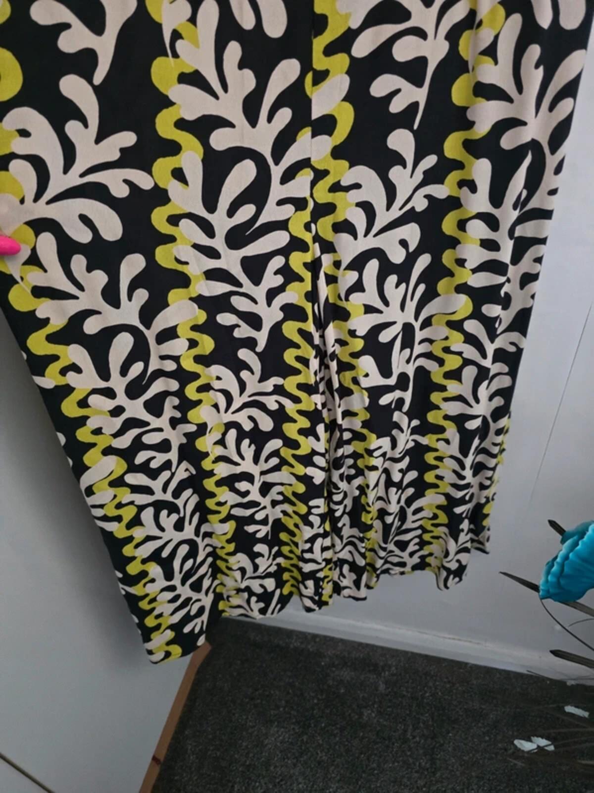 Phase Eight Green, Cream & Black Patterned Sleeveless Jumpsuit Size 14