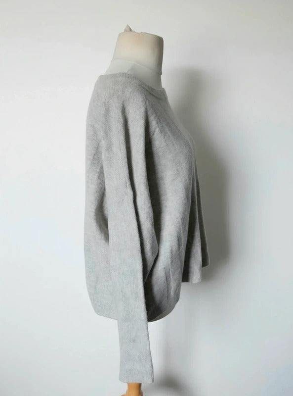 Marks & Spencer Grey Knitted Long Sleeve Relaxed Jumper Size 18