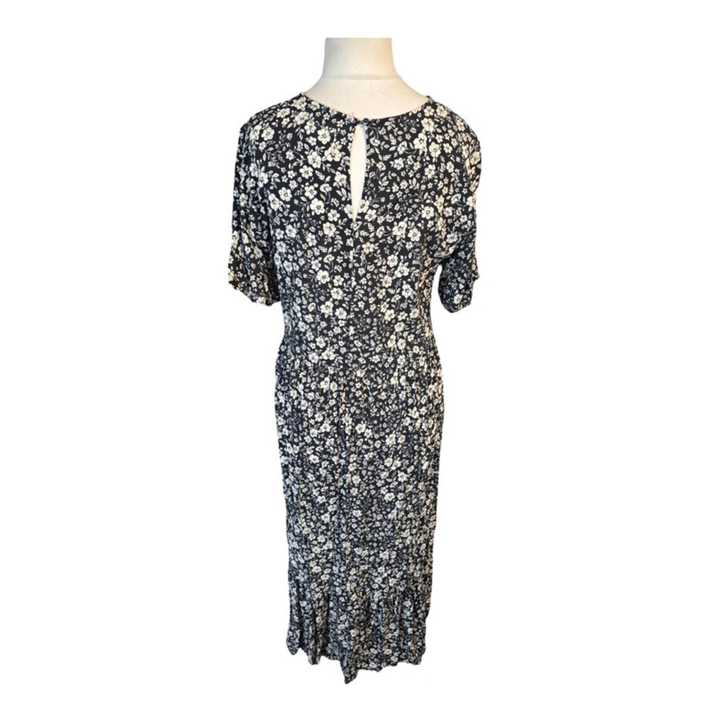 Next Dress Black White Floral Size 12 Midi Casual Spring