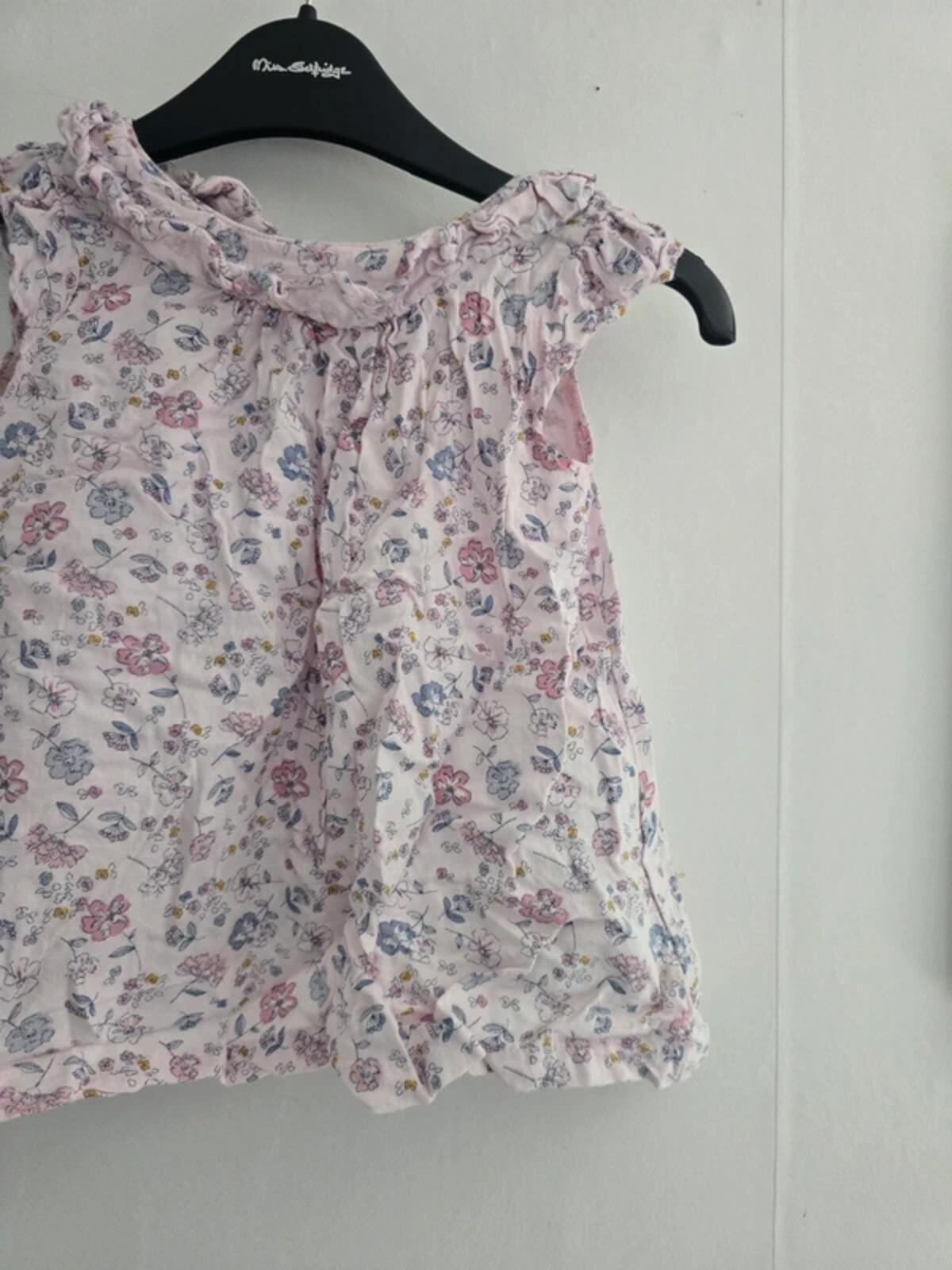 Matalan Girls Pink Floral Viscose Dress 9-12 Months