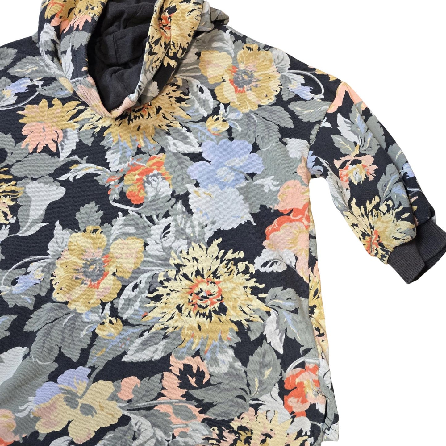 Next Girls Floral Hoodie Multicolour Pockets Age 3–4 Years Cotton Blend