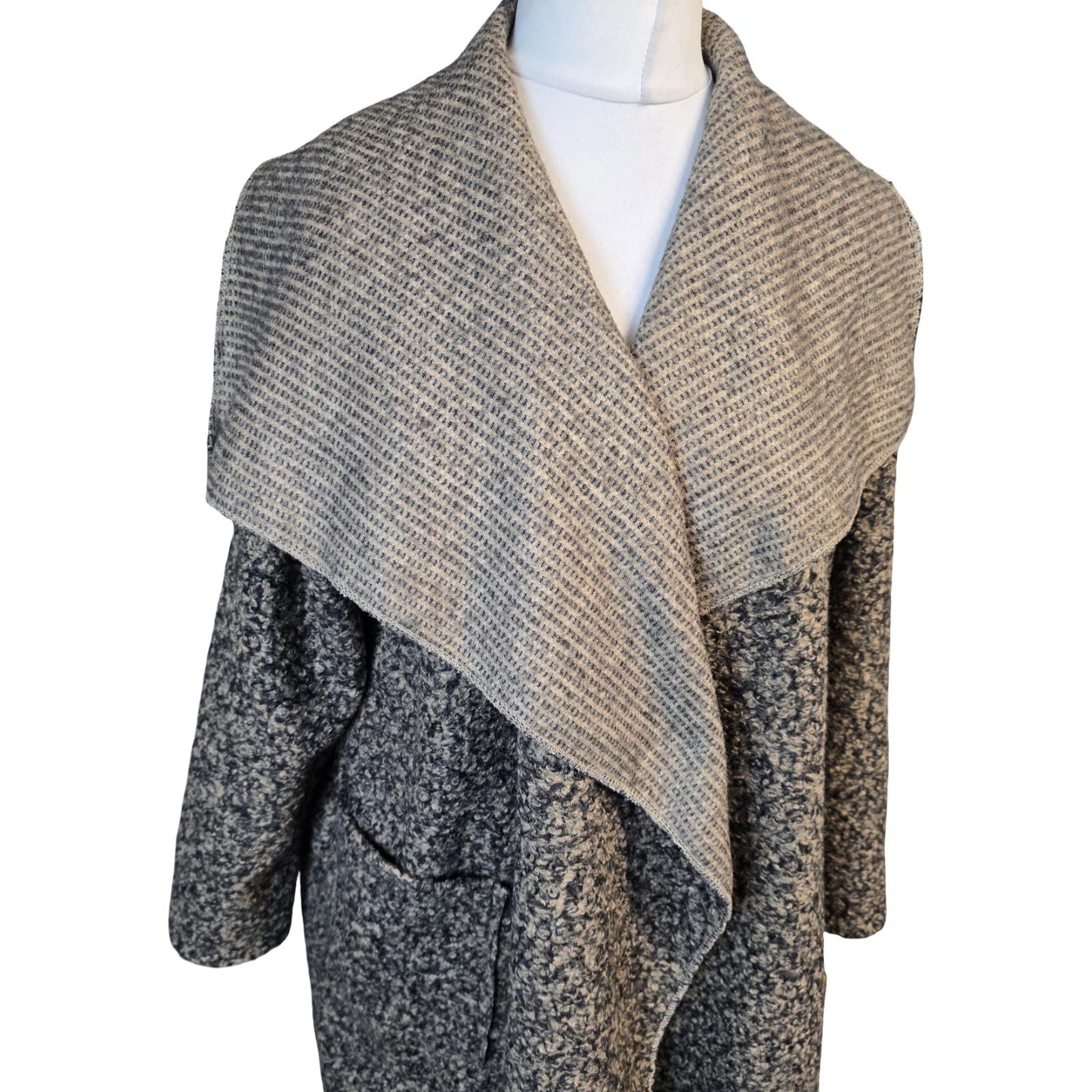 Brown Knit Coat One Size Wrap Oversized Causal  Made in Italy