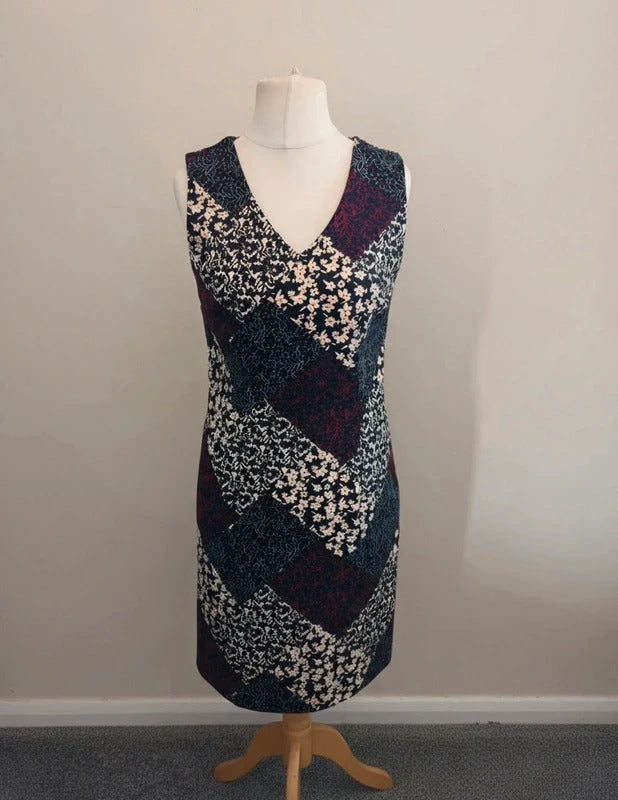 Tu Patchwork Floral A-Line Midi Dress Size 10
