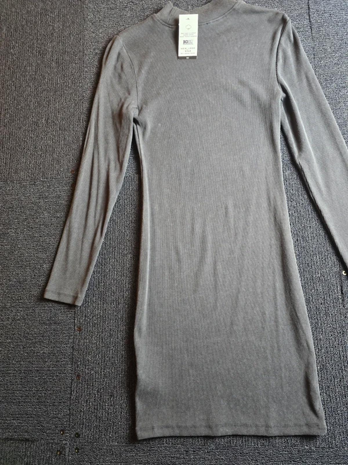 New Look Bodycon Dress Grey Washed Age 12–13 Years High Neck Knee Length Girls