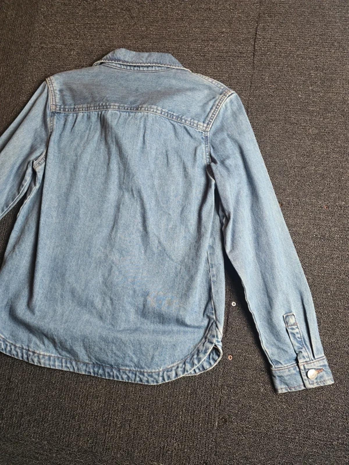 F&F Kids Denim Shirt Age 11–12 Blue Long Sleeve Cotton
