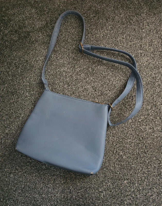 Moda Nova Light Blue Zip Crossbody Shoulder Bag Handbag Adjustable Strap