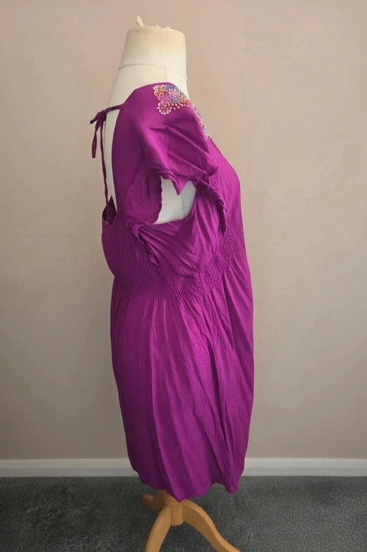 New Look Y2K Purple Sequin and Gem Dress Size 16
