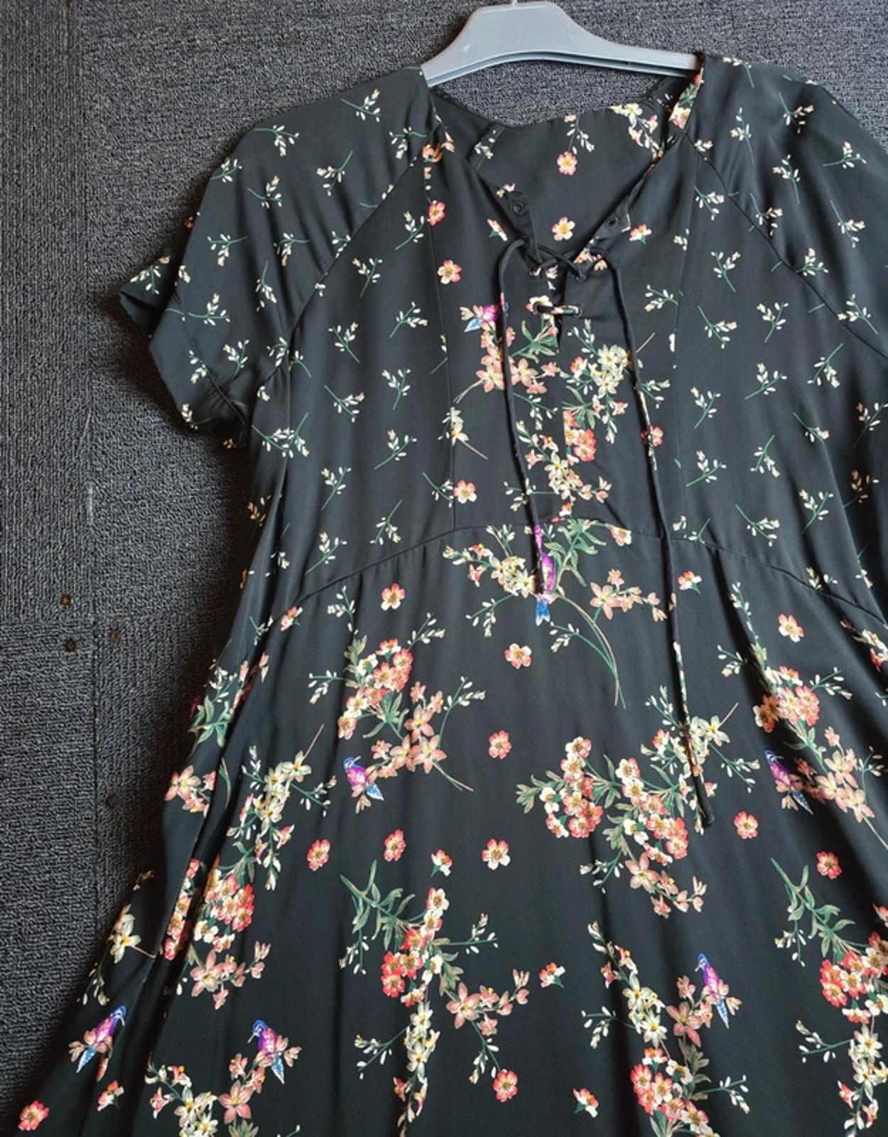 Phase Eight Dress Black Size 16 Floral Short Sleeved Causal