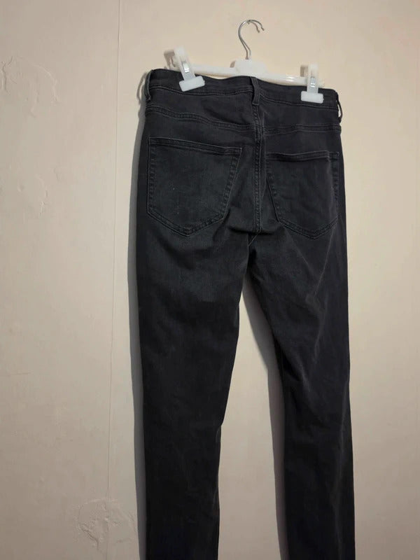 H&M Black Ripped Curvy Jeggings Ultra High Waist Size 8