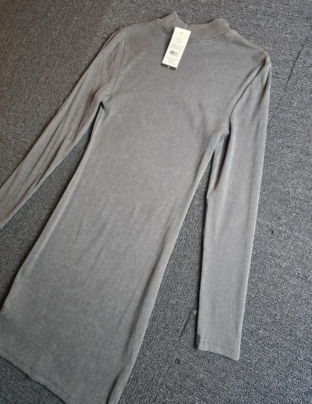 New Look Bodycon Dress Grey Washed Age 12–13 Years High Neck Knee Length Girls