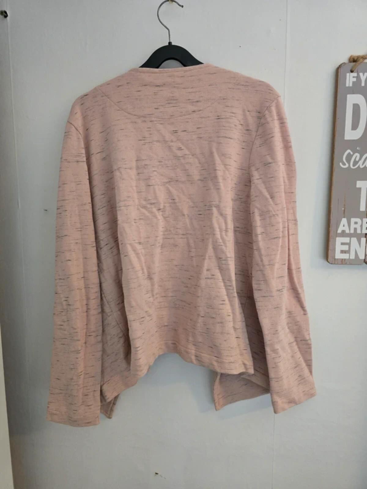 Next SP Pale Pink & Grey Lightweight Open Blazer - Size 16