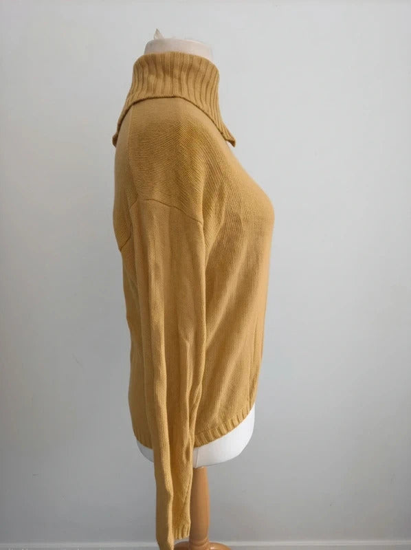 Vintage Armani Jeans Mustard Yellow Angora Wool Knit Jumper Made in Italy