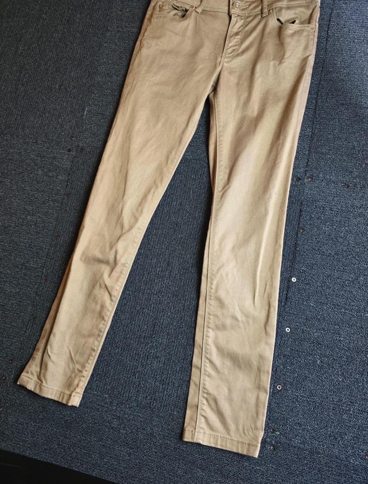 Zara Z1975 Beige Skinny Jeans Size 8 Mid Rise Gold Glint Causal