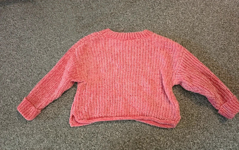 Matalan Girls Pink Chunky Knit Jumper Age 4 Years