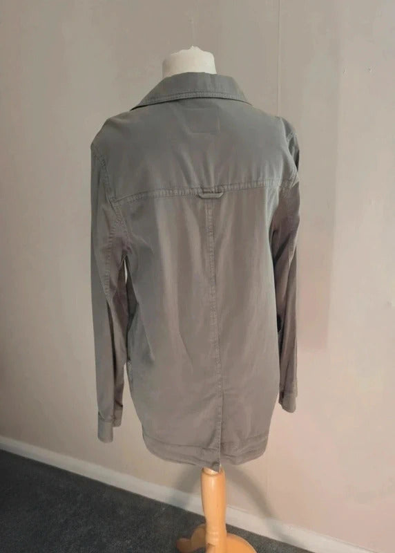 FatFace Khaki Green Lyocell Cotton Shacket Jacket  L Size 14-16