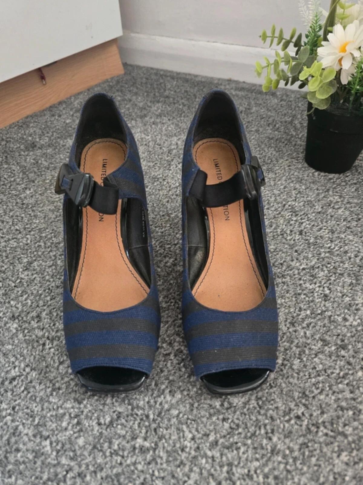 Limited Collection Peep-Toe Mary Jane Heels Size UK 5