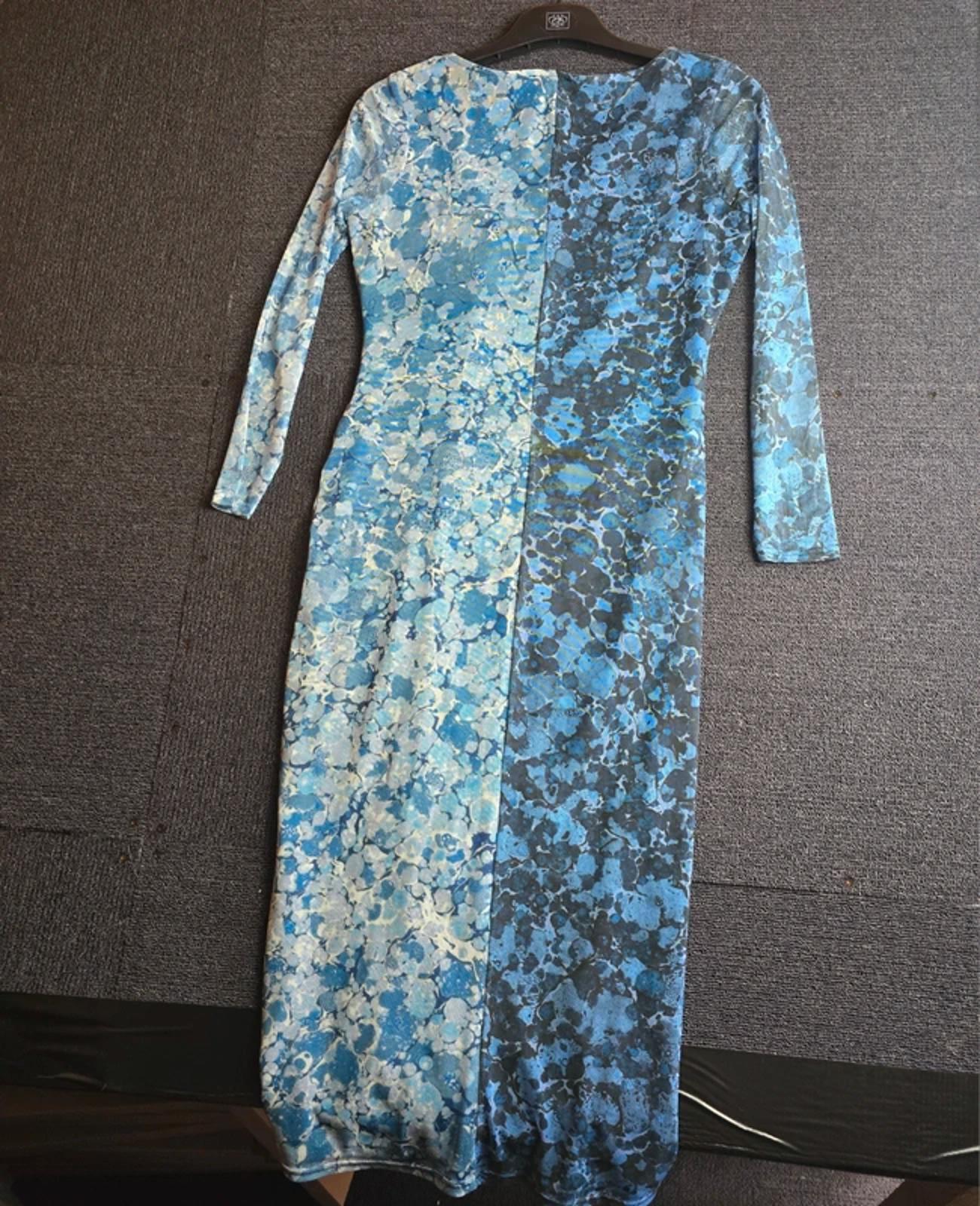 Warehouse Petite Dress Blue Size 14 Bodycon Midi Weekend