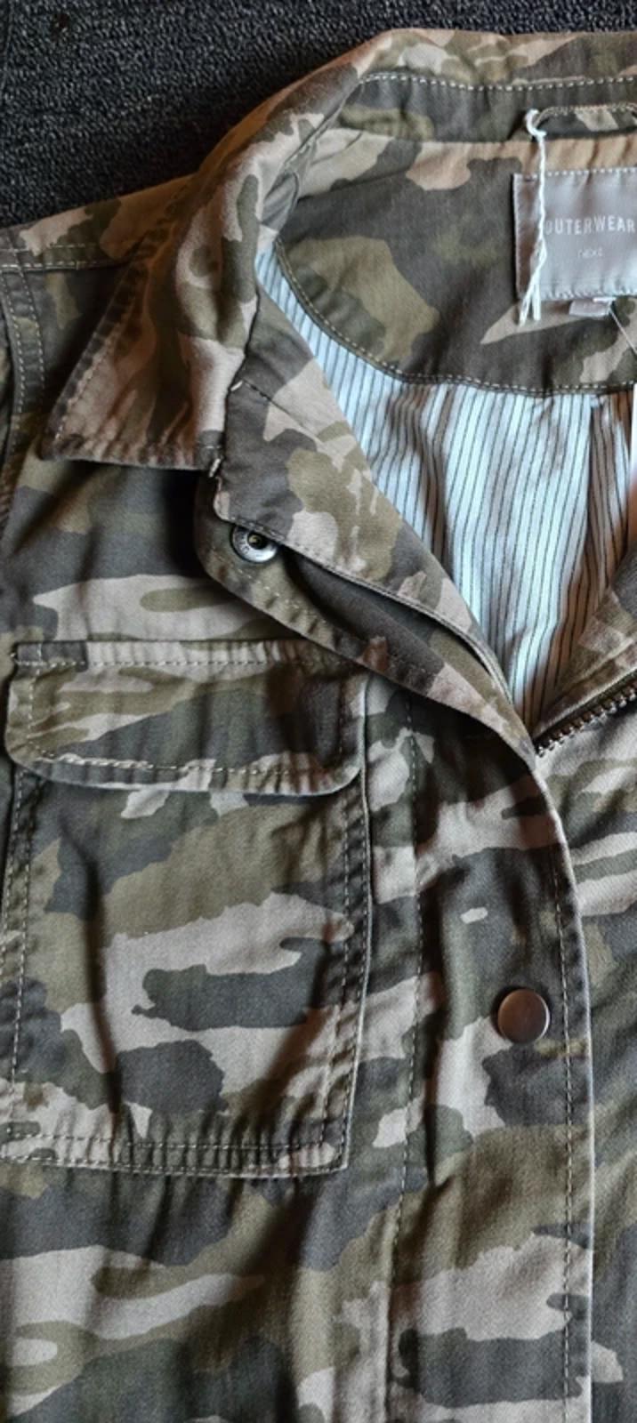 Next Camouflage Utility Jacket with Sequin Sleeves Size 12