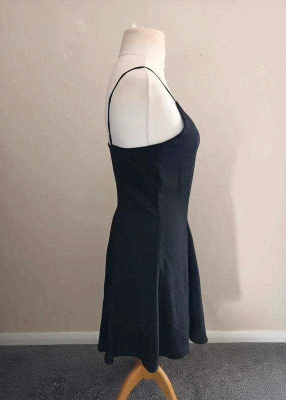 Mtwtfss Weekday Bess Dress Black Sleeveless Cami Slip Mini Dress Small Size 8-10