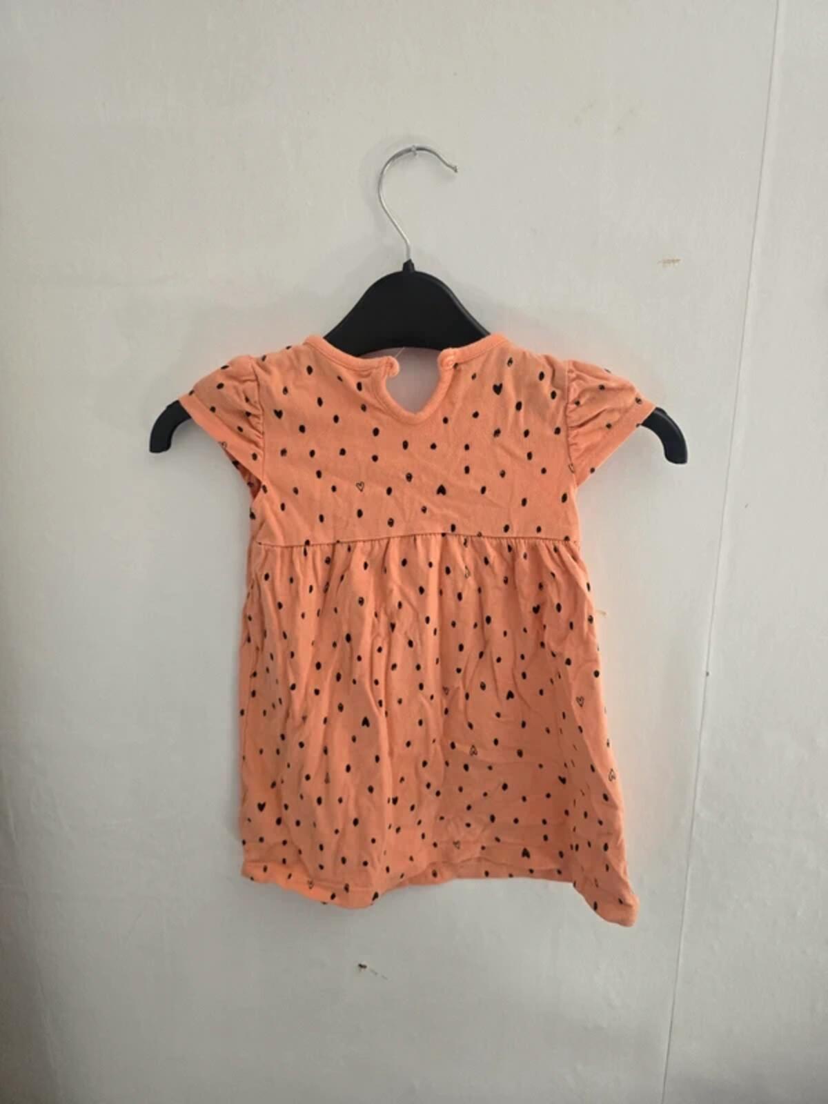 George Baby Girls Orange Heart Print Cotton Dress 9-12 Months