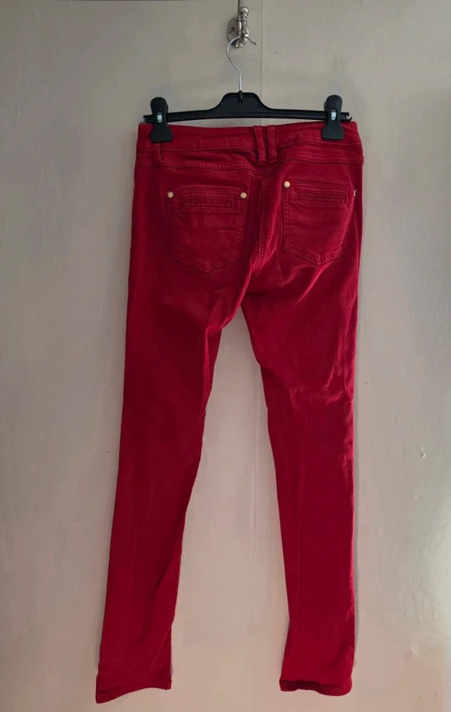 Jasper Conran Red Mid Rise Skinny Jeans Size 8