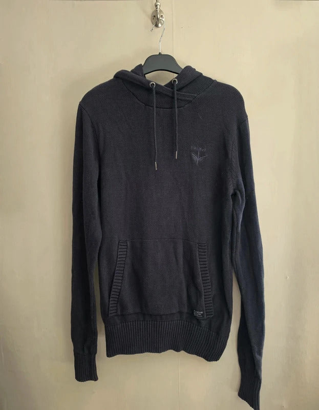 Firetrap Men's Navy Blue Long-Sleeved Knit Hoodie Size S