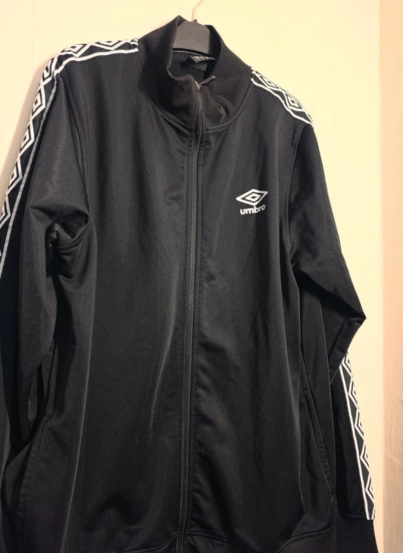 Men's Umbro Black & White Full Zip Track Jacket Size L
