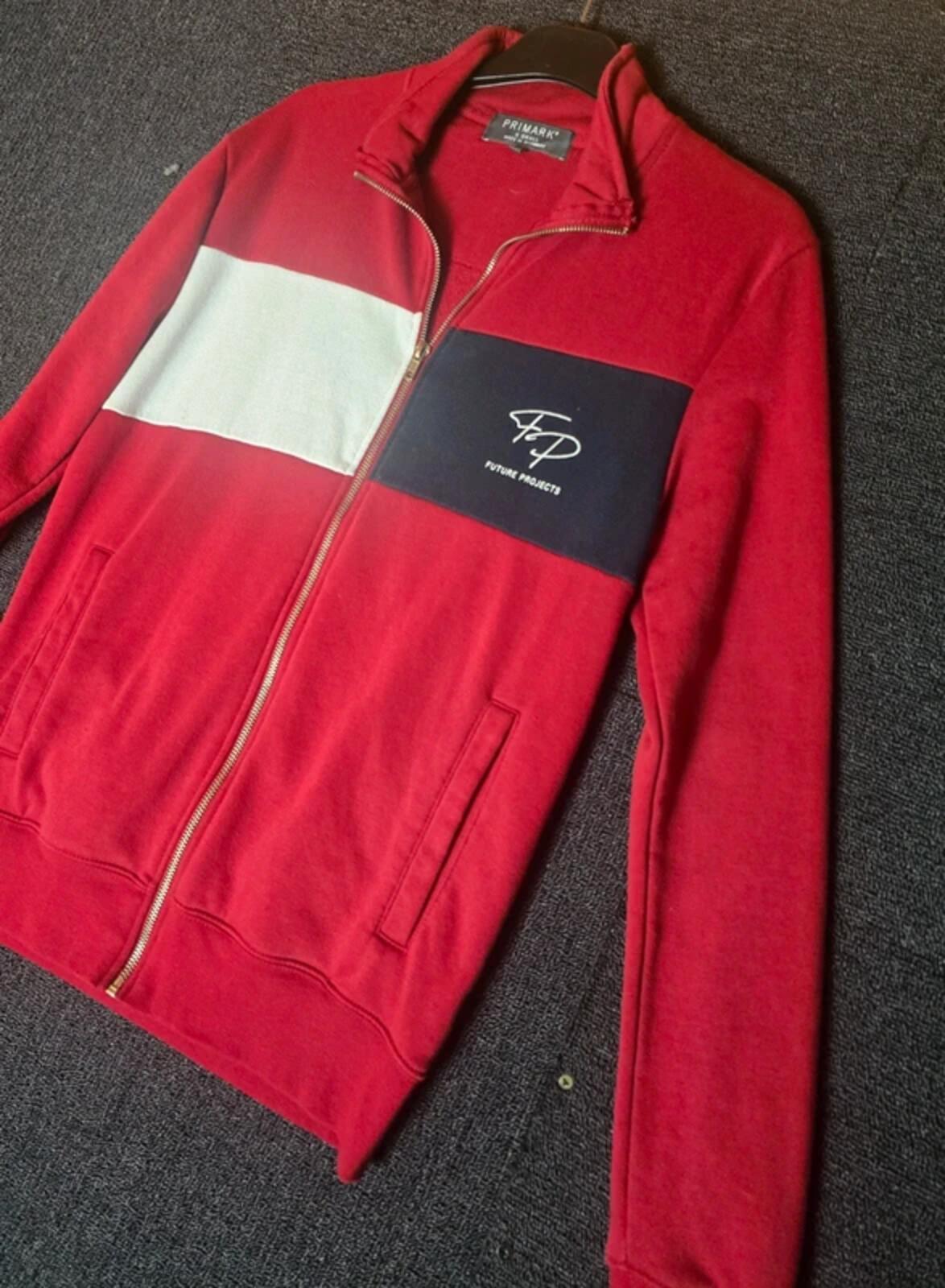 Comfy Primark Men's Zip Up Jumper Size XS Red White