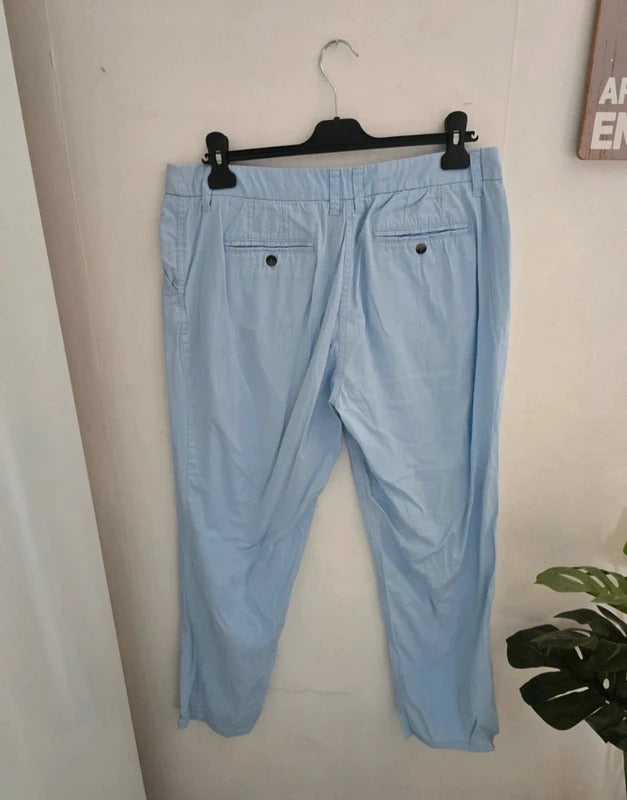 Maine New England Light Blue Straight Leg Trousers Size 12S
