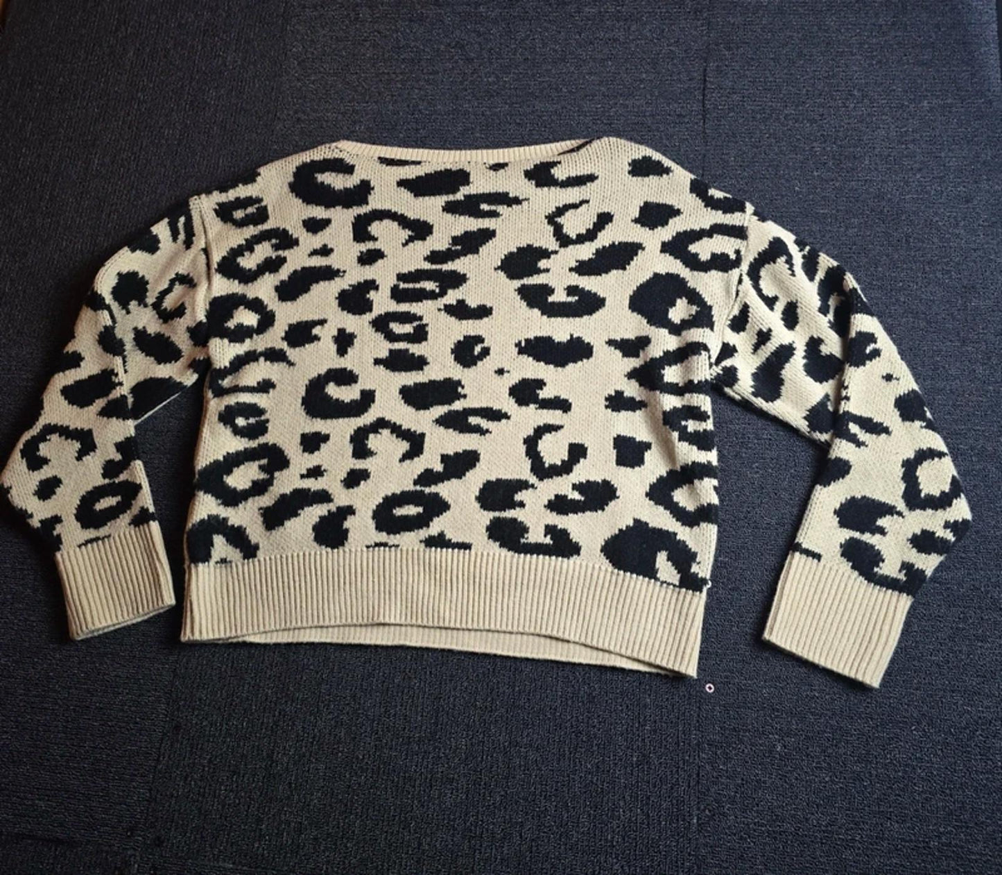 Beige & Black Jumper Size 12 Leopard Print Everyday Friends like these