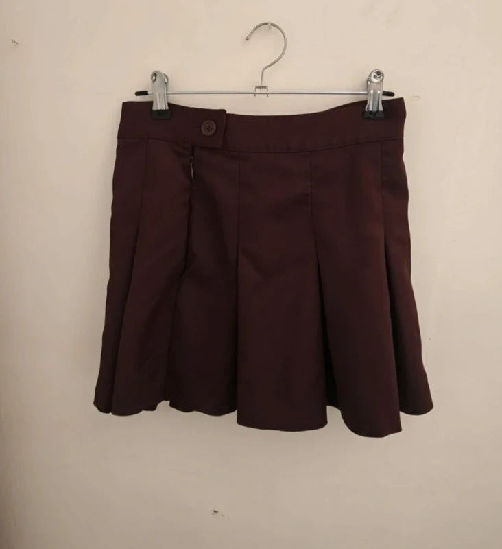H&M Brown Pleated Flared Mini Skirt Size Eur 34 Size 6-8
