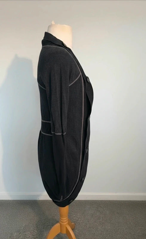 Red Or Dead Black & Grey Contrast Stitch Longline Cardigan – Size 10