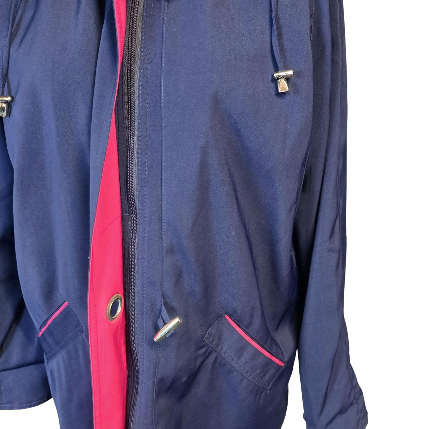 Navy & Pink Coat Size 16 Waterproof Practical Isle