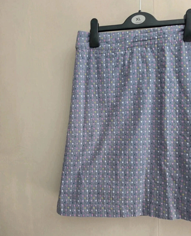 White Stuff  Lilac Multicoloured Patterned A-Line Knee-Length Skirt Size 10