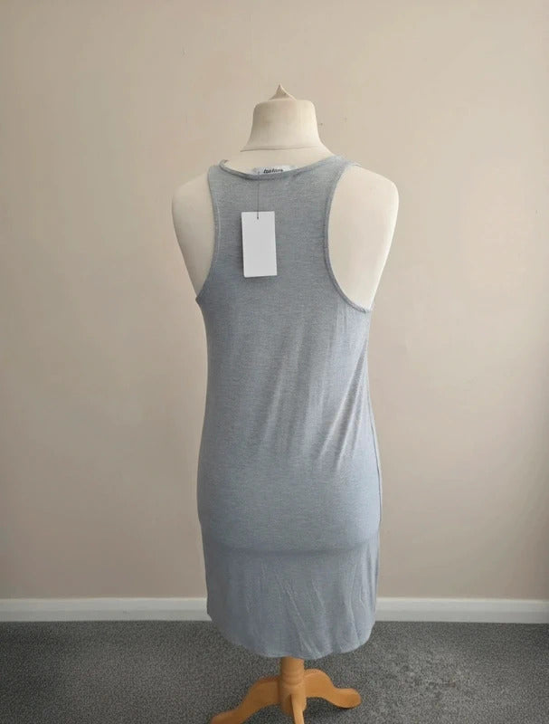 Everyday Grey Sleeveless Basic Bodycon Midi Dress NWT Size 8