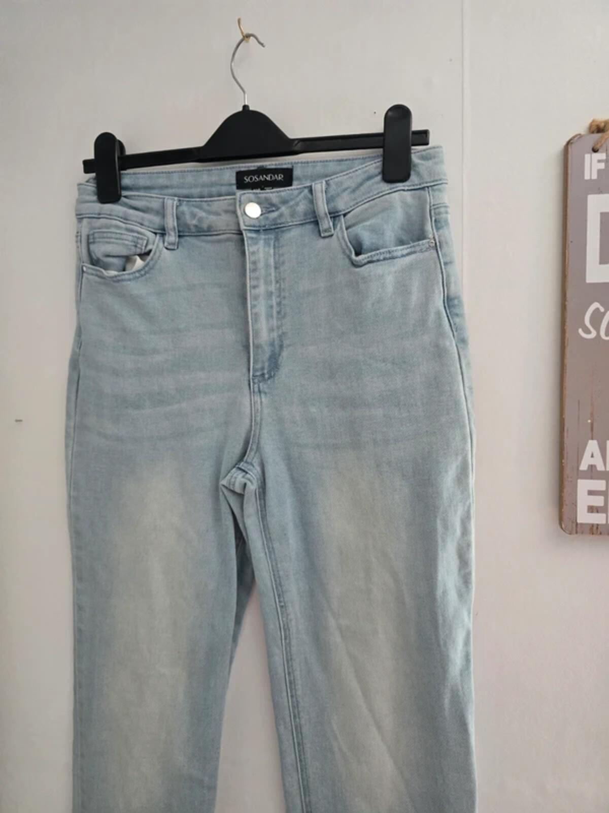 Sosandar Ladies Light Blue Straight Leg Jeans Size 12 Short