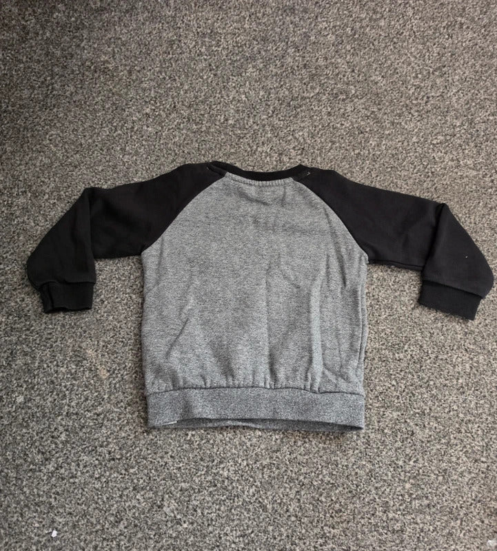 Primark Toddler Grey & Black "YAY It's A Happy Day" Slogan Jumper 18-24 Months