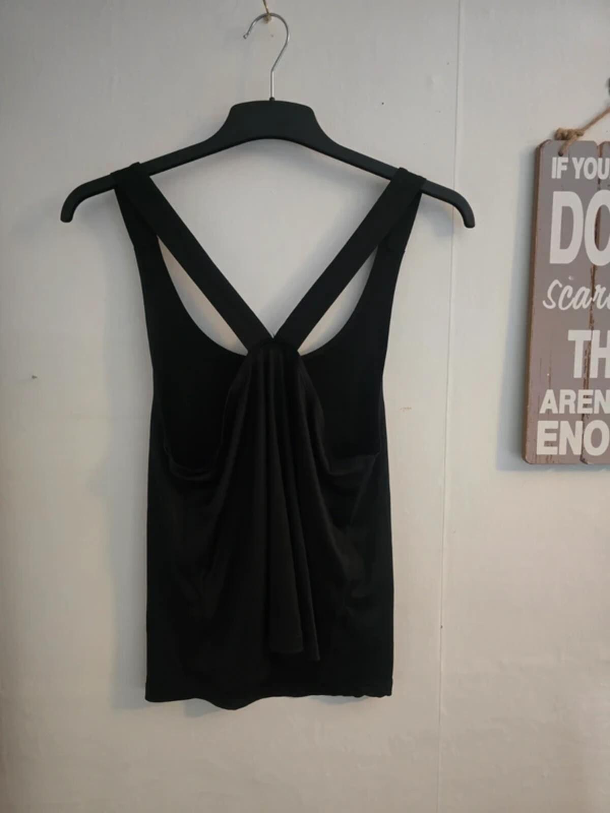 Skinnyfit Black High-Stretch Sleeveless Gym Top S Size 8-10