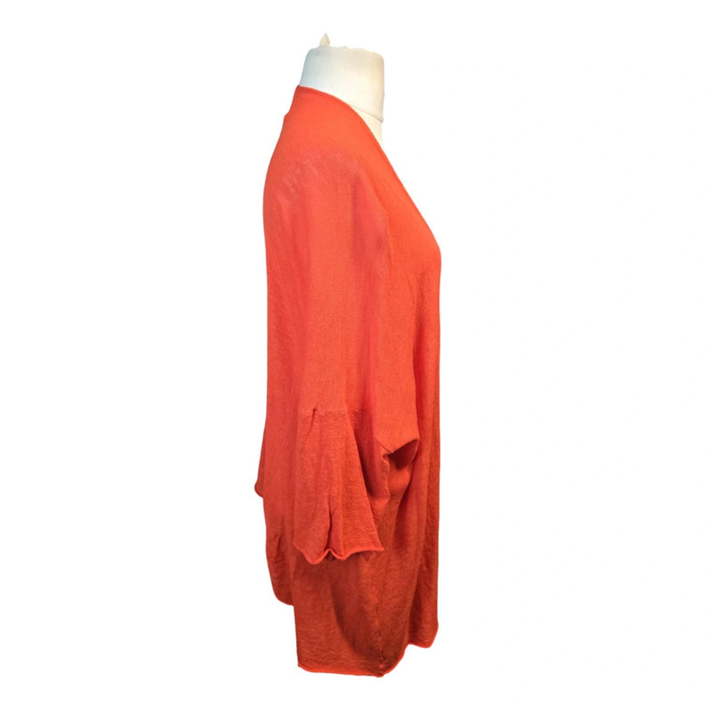 Zara Orange Open Front Cardigan S Size 8-12 Midi Lightweight Layering