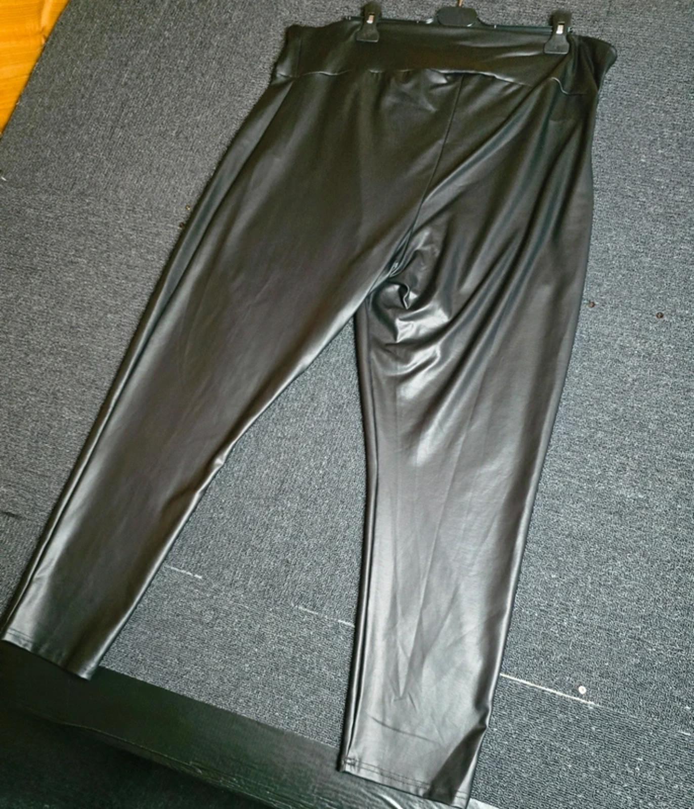 Live Unlimited Black Faux Leather Leggings Size UK 28 High Waist PVC Look