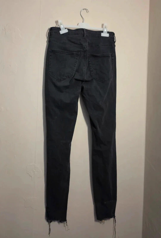 H&M Black Ripped Curvy Jeggings Ultra High Waist Size 8
