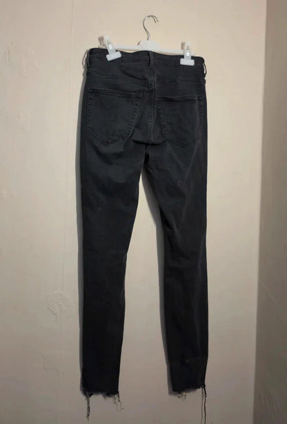 H&M Black Ripped Curvy Jeggings Ultra High Waist Size 8