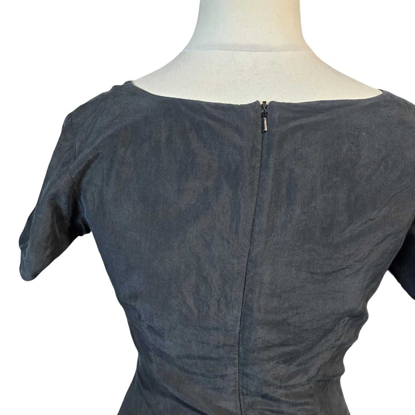 Monsoon Dress Black Vintage 100% Silk 1990s Weekend Causal