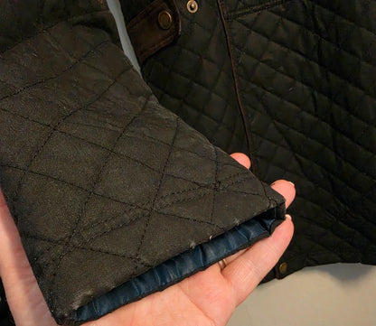 Jack Murphy Women's Black Waxed Cotton Quilted Country Jacket – Size 18